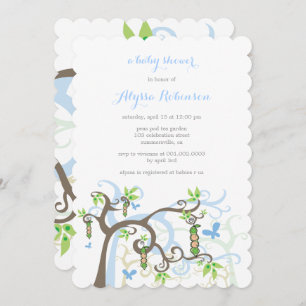 Erbsen in einem Pod Garden 2000 Baby Boys Dusche e Einladung