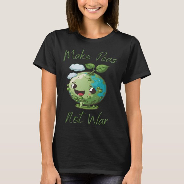 Erbsen nicht Krieg Vegan Vegetarisches Pflanzenglu T-Shirt (Vorderseite)