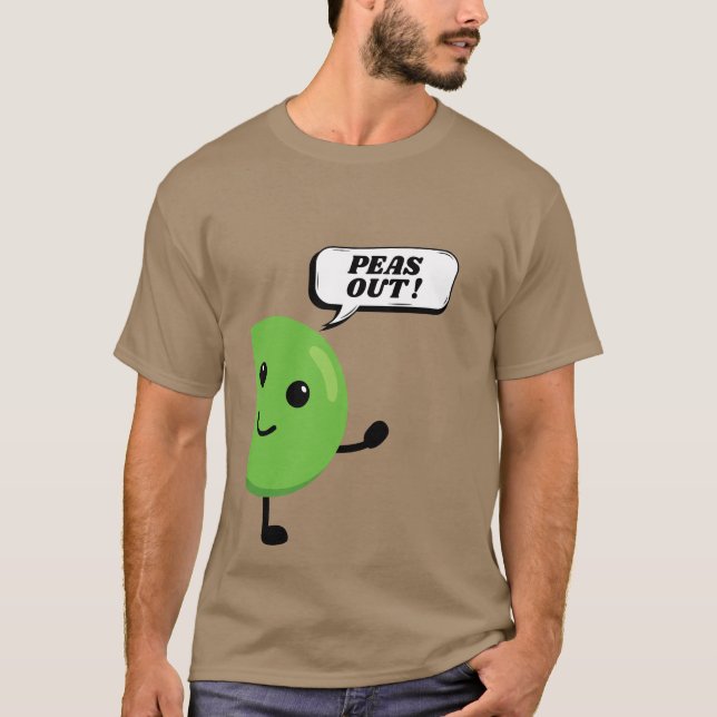 Erbsen-Out-T - Shirt - Niedlicher Erbsen-Cartoon P (Vorderseite)
