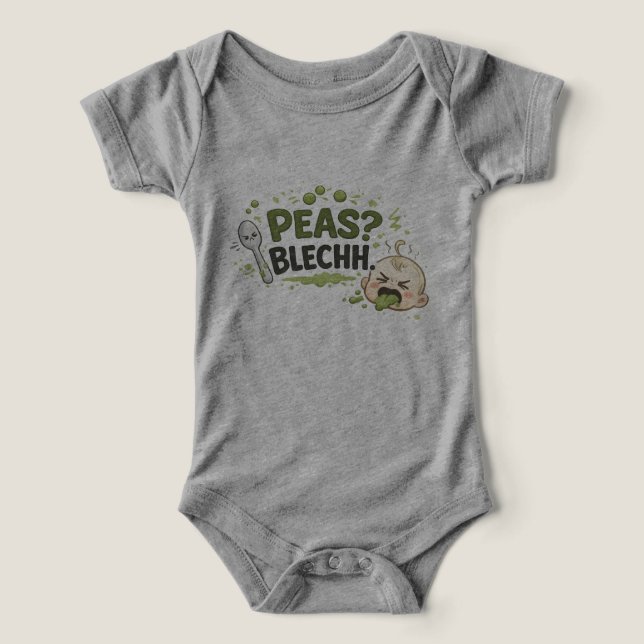Erbsen? Pfui. Grumpy Baby Mealtime Bodysuit (Design Vorderseite)