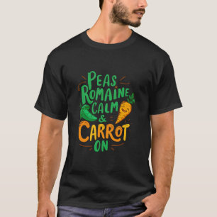 Erbsen Romaine Ruhig Karotte Auf Lustiges Gemüse V T-Shirt