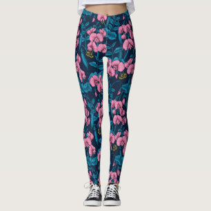 Erbsen und Hummeln, süß, rosa und blau Leggings
