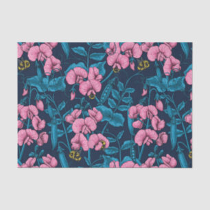 Erbsen und Hummeln, süß, rosa und blau Seidenpapier