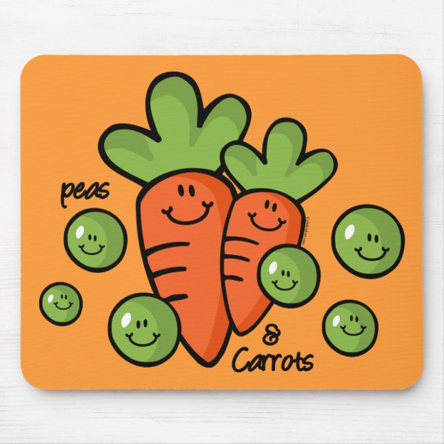 Erbsen und Karotten Mousepad (Vorne)