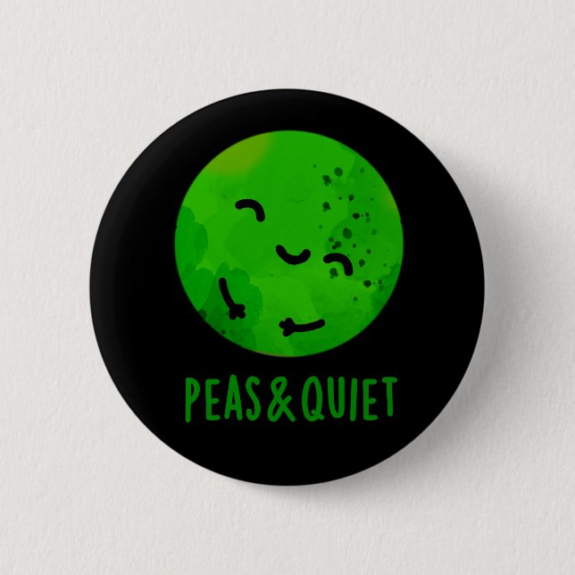 Erbsen und leise Funny Veggie Pea Pub Dark BG Button (Vorderseite)