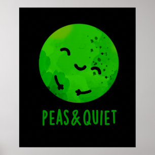 Erbsen und leise Funny Veggie Pea Pub Dark BG Poster
