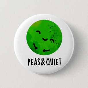 Erbsen und ruhige, sonnige Veggie Pea Puppe Button