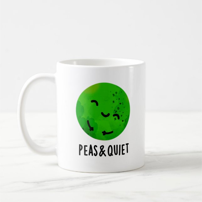 Erbsen und ruhige, sonnige Veggie Pea Puppe Kaffeetasse (Links)