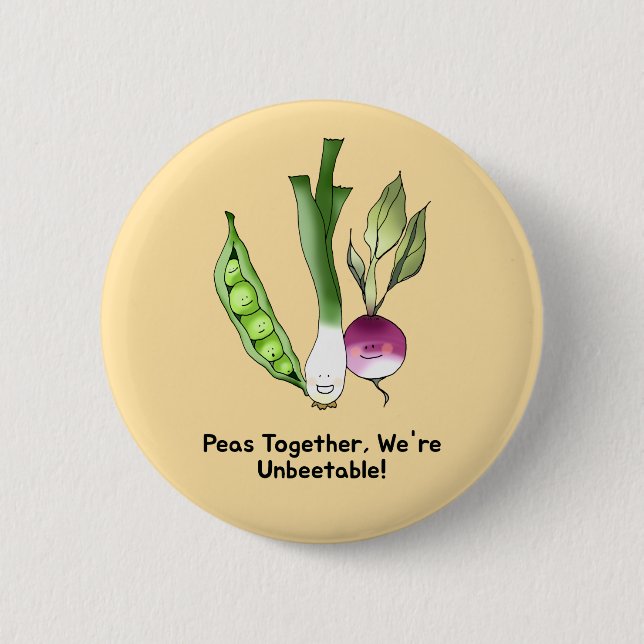 Erbsen und Veggie Die besten Freunde Pub Button (Vorderseite)