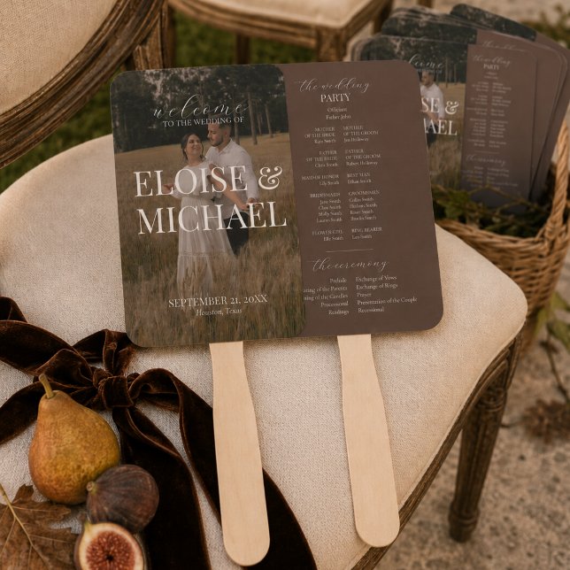 Erbstück-Ernte Herbst-Hochzeitszeremonie-Programm Fächer (Heirloom Harvest Fall Wedding Ceremony Program Hand Fan)