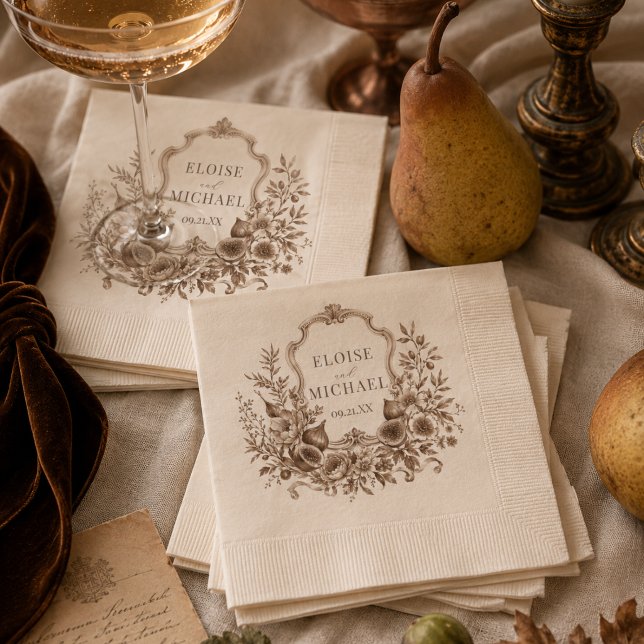 Erbstück Ernte Monogramm Wappen Herbst Hochzeit Serviette (Heirloom Harvest Monogram Crest Fall Wedding Napkins)