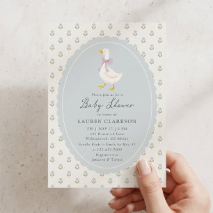 Erbstück-Gans-Blumen-Cottage-Baby-Party-Einladung Einladung