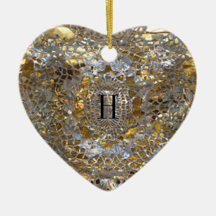 Erbstück Herz Elegantes Monogramm Keramik Ornament