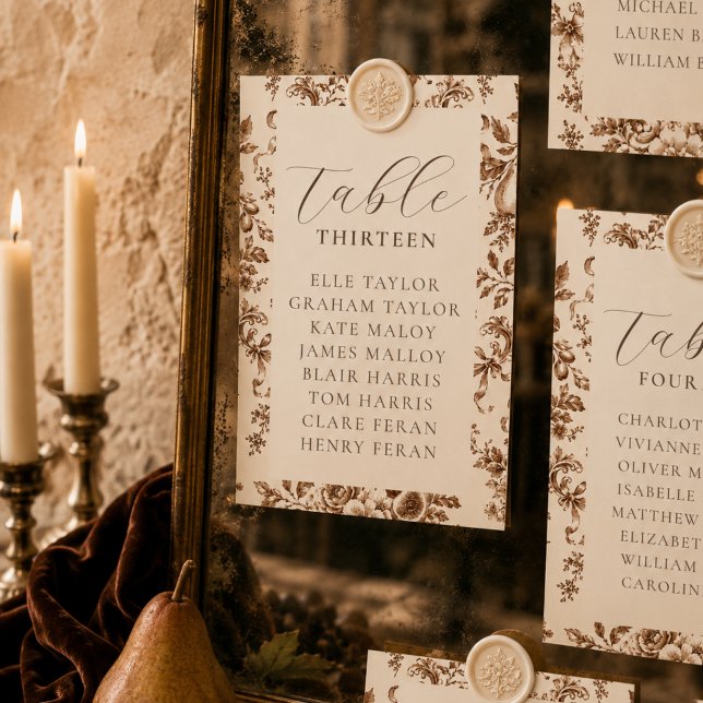 Erbstück-Hochzeits-Sitzplan-Tischkarte Tischnummer (Heirloom Harvest Wedding Seating Chart Table Card)
