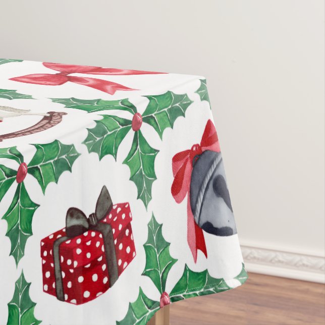 Erbstück-Holly-Patchwork-Weihnachtsfest Tischdecke (Beispiel)