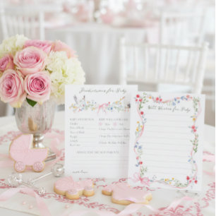 Erbstück-Rose und Storch-Baby-Party-Vorhersage 