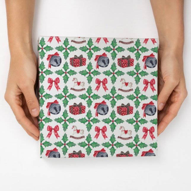 Erbstück-Stechpalmen-Patchwork-Weihnachtsfest Geschenkpapier (Von Creator hochgeladen)