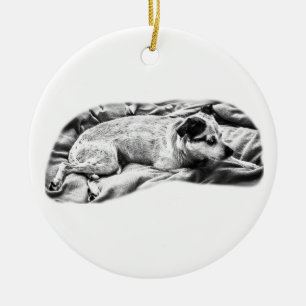 Erbstück Terrier, Ruhend und Bereit Keramik Ornament