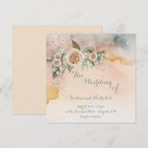 Erbstück Vintage Elfenbein Rosen Aquarell Hochzeit