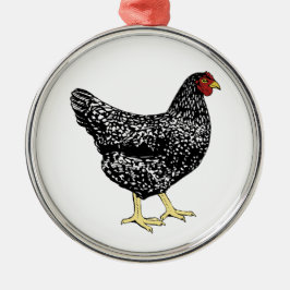 Erbzucht-Legehenne - abgehaltenes Plymouth Rock Ornament Aus Metall