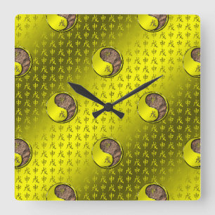 Erd-Affe Quadratische Wanduhr