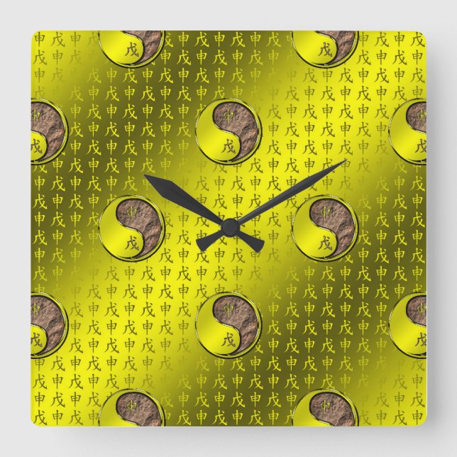 Erd-Affe Quadratische Wanduhr (Vorderseite)