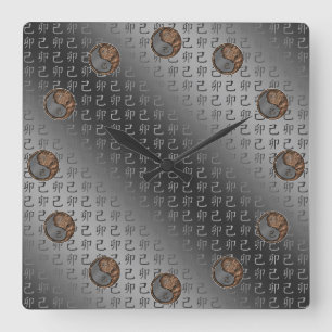 Erd-Hase Quadratische Wanduhr
