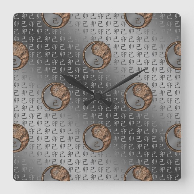Erd-Hase Quadratische Wanduhr (Vorderseite)