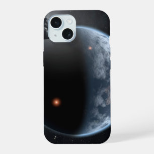 Erdähnlicher Planet mit Ozeanen, die seine Oberflä iPhone 15 Hülle