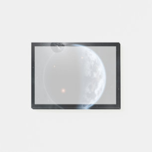 Erdähnlicher Planet mit Ozeanen, die seine Oberflä Post-it Klebezettel