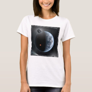 Erdähnlicher Planet mit Ozeanen, die seine Oberflä T-Shirt