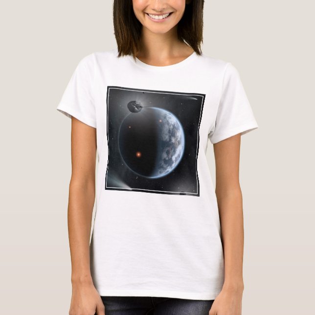 Erdähnlicher Planet mit Ozeanen, die seine Oberflä T-Shirt (Vorderseite)