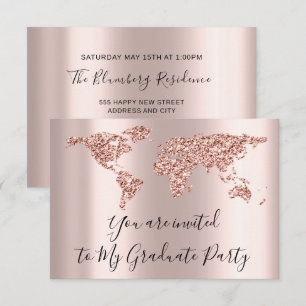 Erdball Weltkarte Absolvent Wir ziehen um Neuer Wo Einladung