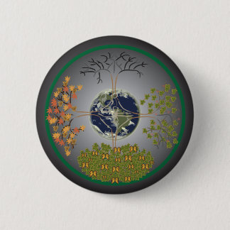 Erdbaum-Mandala Button