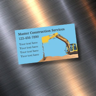 Erdbaumaschinen-Dienste Magnetische Visitenkarte