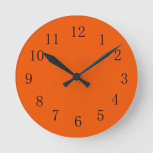 Erdbeben-Persimmon Roter Orangen-Tone-Wand-Uhr Runde Wanduhr