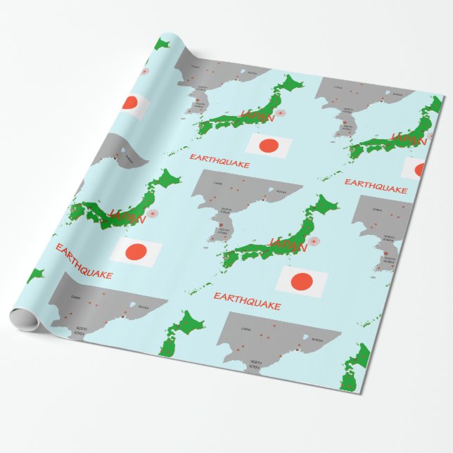 Erdbeben Seismic Map Geschenkpapier (Ungerollt)