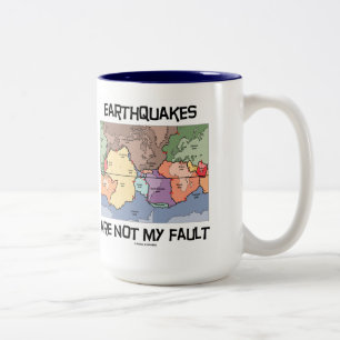 Erdbeben sind nicht mein Fault Plate Tektonics Map Zweifarbige Tasse