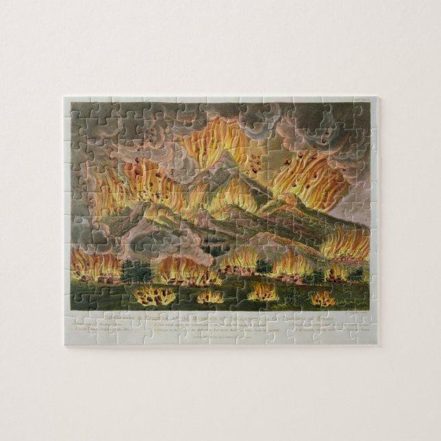 Erdbeben und Eruption des Berges von Asama-y Puzzle (Horizontal)