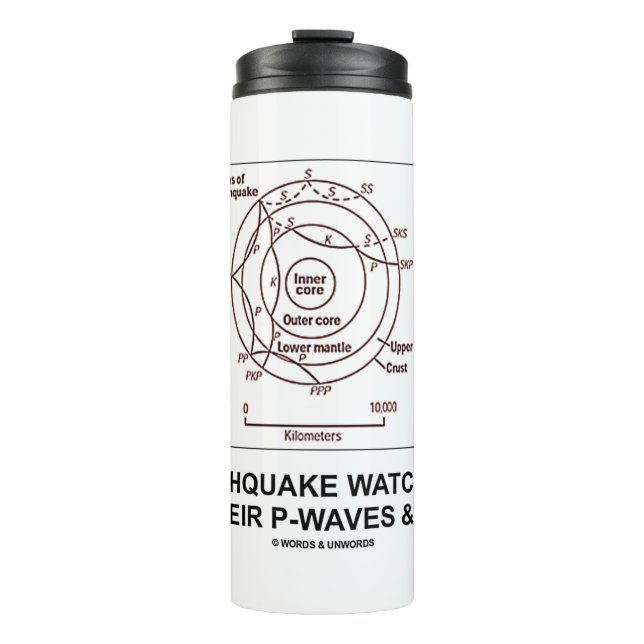 Erdbebenbeobachter kennen ihre P-Waves-S-Waves Thermosbecher (Vorderseite)