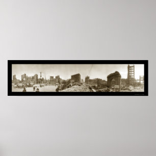 Erdbebenschaden SF CA Foto 1906 Poster