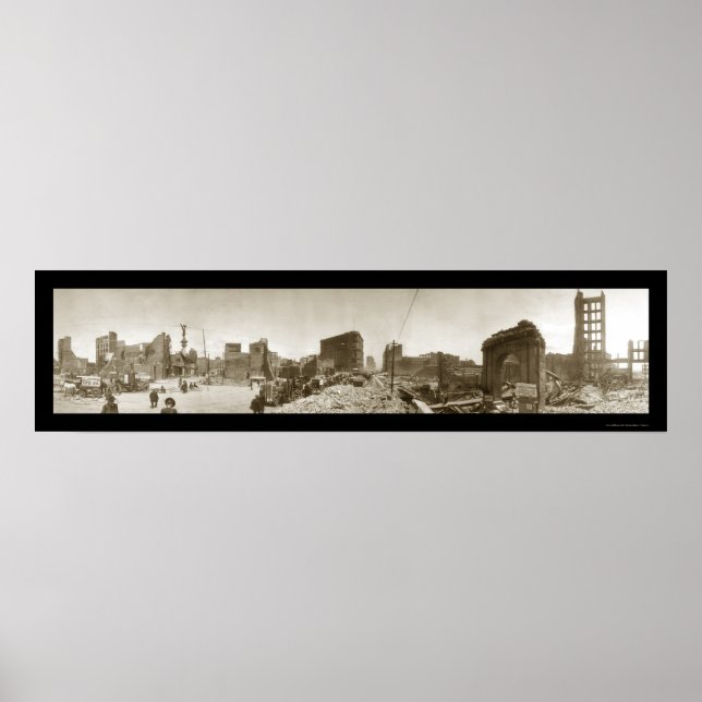 Erdbebenschaden SF CA Foto 1906 Poster (Vorne)