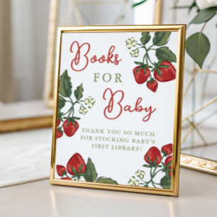 Erdbeer-Baby-Party-Bücher Für Baby-Signieren Poster