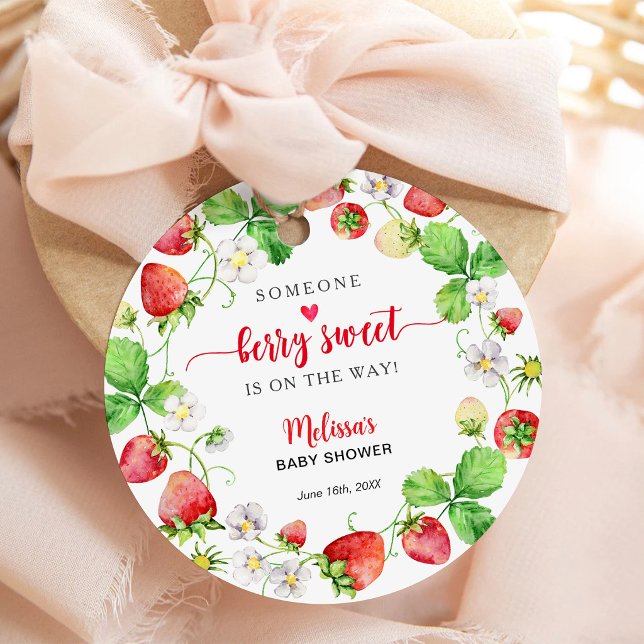 Erdbeer-Baby-Party Geschenkanhänger (Von Creator hochgeladen)