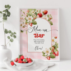 Erdbeer-Baby-Party-Thema Mom-osa-Bar Poster