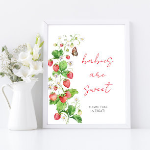 Erdbeer-Baby-Shower-Babys sind süß  Poster