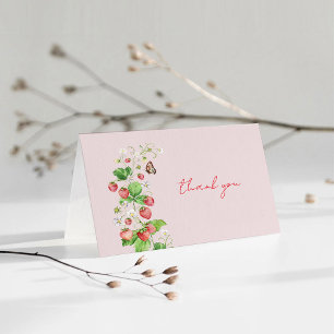 Erdbeer-Baby-Shower-Dankeskarten Dankeskarte