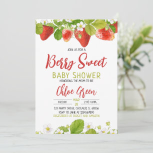 Erdbeer-Baby-Shower-Einladung Einladung