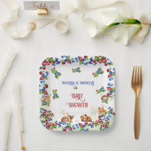Erdbeer Blaubeer Baby Shower Pappteller