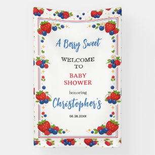 Erdbeer Blaubeer Beeren Süße Babyparty Banner